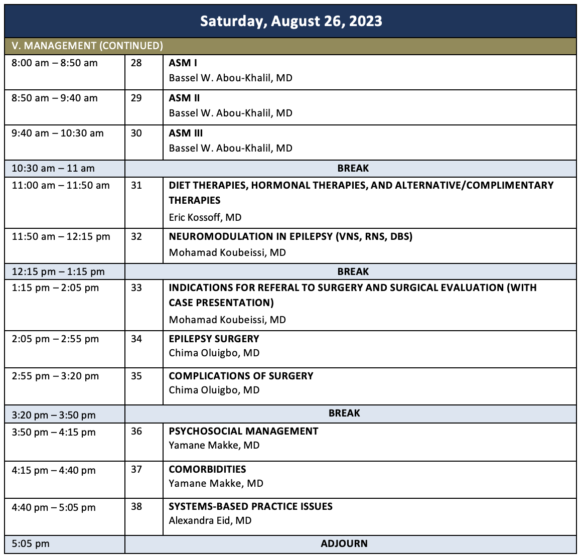 Course Agenda Epilepsy Board Review GW School of Medicine and Course Agenda Epilepsy Board Review GW School of Medicine and